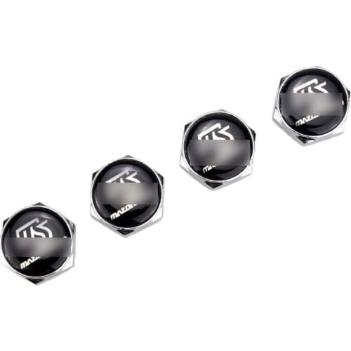 4PCS New Car Stickers License Plate Bolts Screws For Mazda Car Racing Speed Exterior Metal Alloy Car Accessory Black