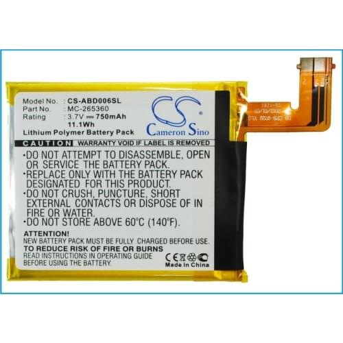 Cameron Sino 750mAh Battery MC-265360, S2011-001-S for Amazon D01100, Kindle 4, Kindle 4G, Kindle 5, Kindle 6