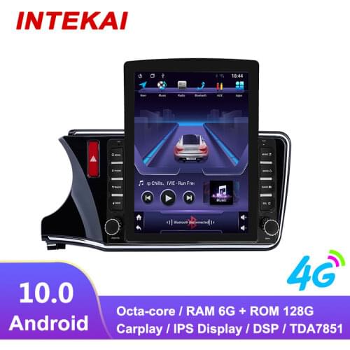 9.7" Vertical Style Tesla Screen Android 10.0 Car Radio GPS Navigation Autoradio multimedia player for HONDA CITY LHD 2014 2017