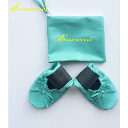 Free shipping ! Cheap popular Sweet foot relaxing Greenroll up flats foldable shoes