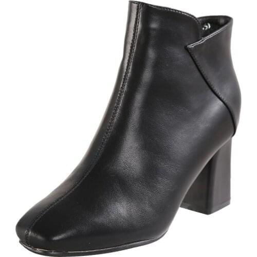 Martin Boots 2019 Autumn And Winter New Retro Square Head High-heeled Womens Wild Thick With Womens Side Zipper Short Shoes