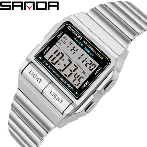 Sanda Fashion Professional Sports Watch Men Women 50M Waterproof Military Watches Alarm Shock Mens Retro Analog Quartz Digital