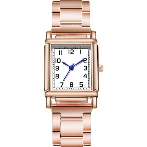 Rectangular Dial Watch Ladies Steel Band Ladies Quartz Watch Woman Luxury Digital Man Women Watch Silicone Strap Quartz Watch#3