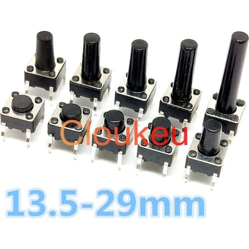 DIP 6x6 Touch On/Off Push Button Switch 6*6*13.5/14/14.5/15/15.5/16/16.5/17/17.5/18/18.5/19/19.5/20/21/22/23/24/25/26/27/28/29