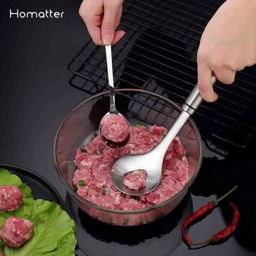 Homatter Meatball Maker DIY Meatball Maker Spoon Cooking Tool Stainless Steel Meat Ball Mold Spoon Non-Stick Kitchen Accessories