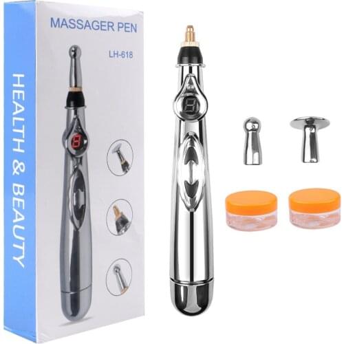 Electric Acupuncture Point Massage Pen Pain Relief Laser Therapy Electronic Meridian Energy Body Head Back Neck Leg Massager #V8