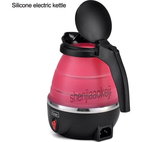 220v Upgrade Silicone electric kettle Folding Travel water kettle Portable small capacity Stainless steel Mini hot water kettle