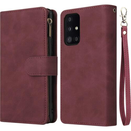 Zipper Flip Case for Samsung Galaxy A52 5G 2021 Luxury Cover Leather Card Slot Para Coque Samsung A72 A 52 72 Wallet Shield Etui