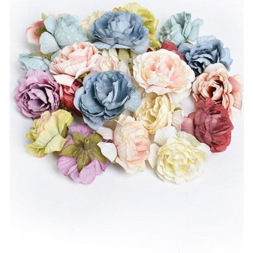 10Pcs 5CM artificial silk Rose Flowers Head for Home Wedding Decoration Artificial Flowers DIY Bride Bouquet Scrapbooking