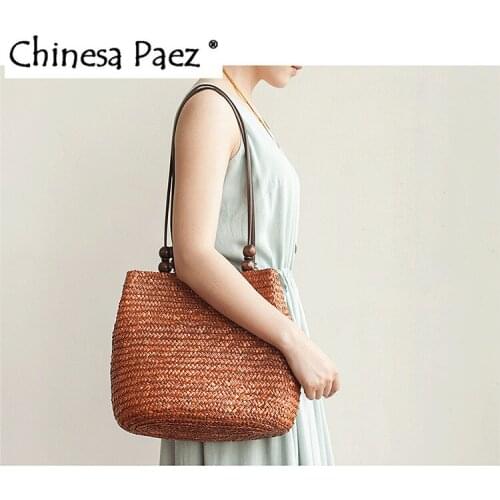 Summer Beach Tote Bag Women Straw Shoulder Bag Classic Designer beading Handbags Ladies Casual Travel Bag Bohemia large capacity