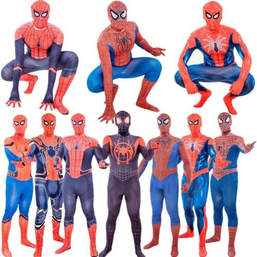 Adult Spiderman Superhero Costume, Milk Silk, Halloween, Mascot, Role-playing Mens One-piece Tights