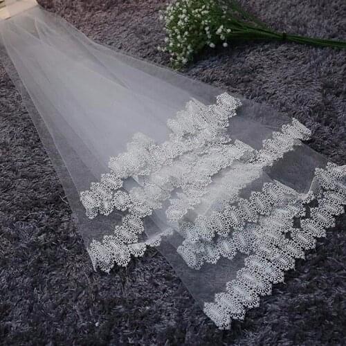 Soft Tulle New Arrival Lace Edge 2020 Waist-Length Veil Short Wedding Veil Bridal Accessories voile mariage