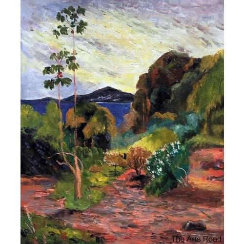 Wall Decor Art Painting Hand Painted Martinique Landscape, 1887 by Paul Gauguin Oil Painting for Dining Room Wall Decor