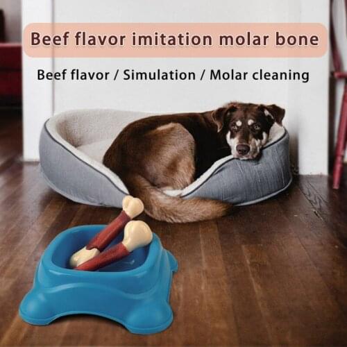 New Indetructible DogChew for Aggreive Chewer Real Beef Flavor Durable DogTeething Chew Bone To Bite Molar