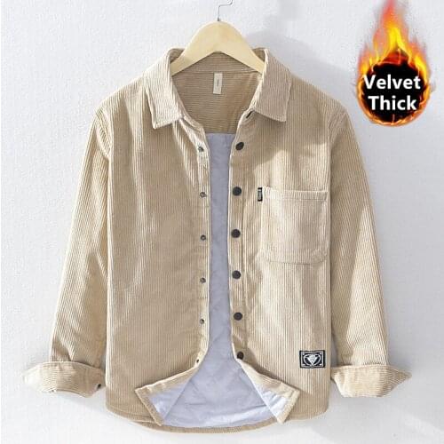 2020 Autumn and winter corduroy cotton shirt men long-sleeved thickening shirts for men casual comfortable shirt mens chemise