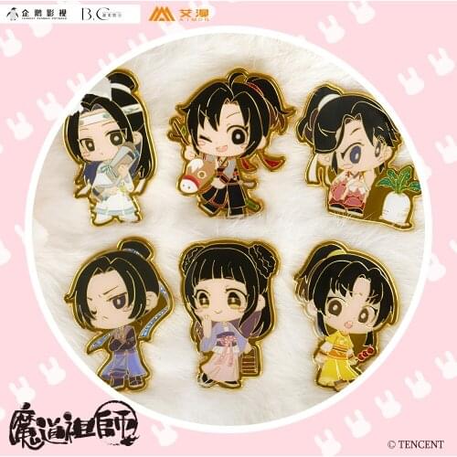 New Anime Grandmaster of Demonic Cultivation Original Wangji Wuxian Sizhui Metal Badge Pin Decor Xmas Gifts Cosplay