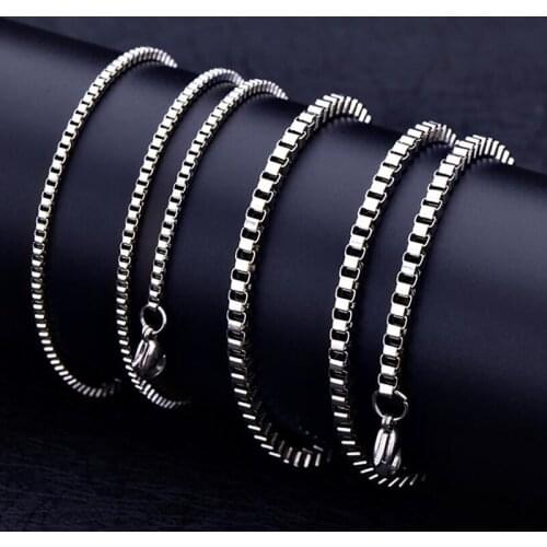 New Stainless Steel 2.0/3.0 Box Chain Necklace Silver Stainless Steel Box Chain Necklace Jewelry for women/men