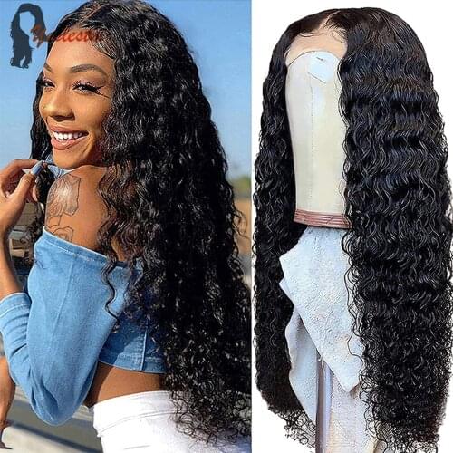Yeslestm Deep Wave Closure Wig Human Hair Lace Frontal Wigs 13x4 Lace Front Wig Brazilian Natural Human Hair Wigs 10-30 Inches