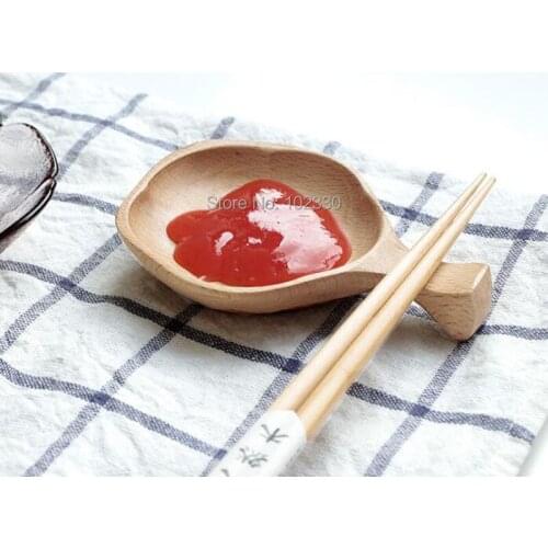 Japan Style Small Beech Wood Dish Dessert Plate Dried Fruit Tray Sakura Cherry Blossom Chopsticks Holder