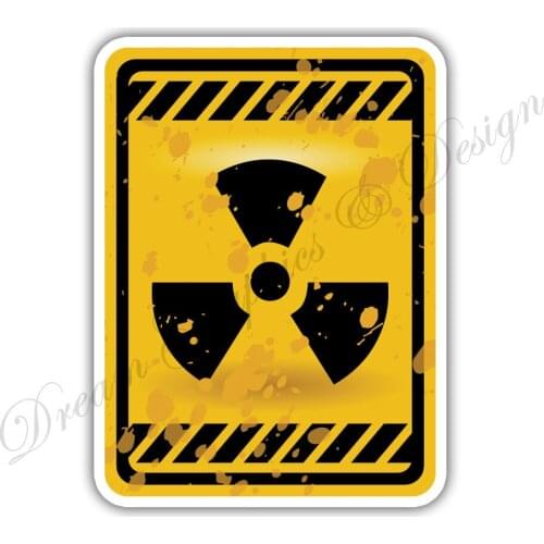 Warning Decals Radioactive Danger Warning Sign Car Bumper Vinyl Sticker Window Car Bumper #07 PVC Vinyl Reflective Stickers