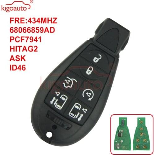 Kigoauto #10 68066859AD Fobik key remote 6 button 434Mhz for Chrysler Voyager Jeep Cherokee for Dodge Caliber Journey