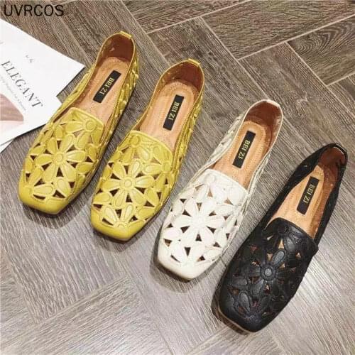 Summer Flat Shoes Women Size 42 Fashion Casual Hollow Slip-On Platform Shoes Sandals Breathable Slip on Shoes for Women 2021