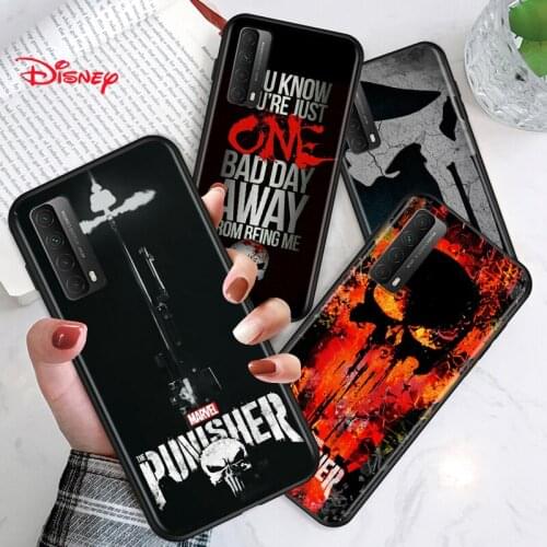 Silicone Cover Marvel Punisher Skull For Huawei Y9S Y6S Y8S Y9A Y7A Y8P Y7P Y5P Y6P Y7 Y6 Y5 Pro Prime 2020 2019 Phone Case