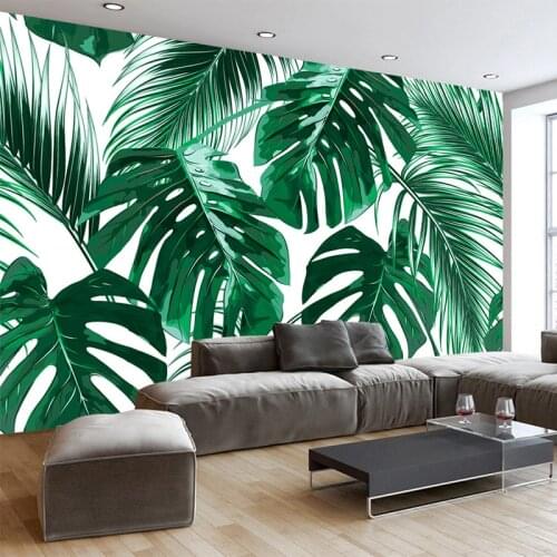 Modern Simple Fresh Rain Forest Plant Mural Wallpaper Living Room Bedroom Backdrop Wall Paper Creative Home Decor Art Wallpapers