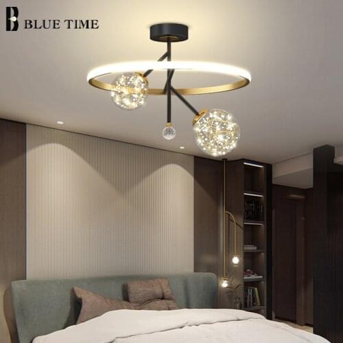 Home New Modern Pendant Light Indoor Art Deco Hanging Lamp Black&Gold For Living Room Bedroom Dining Room Kitchen Pendant Lamp