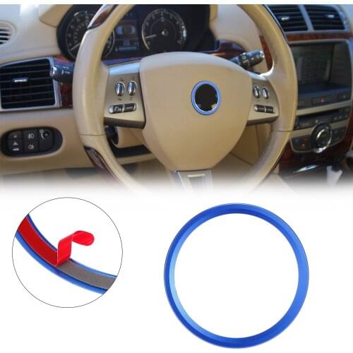 Uxcell Car Steering Wheel Ring Cover Trim Blue Red Silver Tone Gold Tone for Jaguar XF XE F-PACE F-TYPE 2015-2021