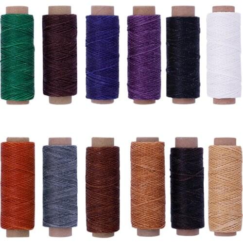 12PCS 50M 150D Leather Sewing Wax Threads Craft DIY Hand Stitching Cord Thread for Craft Repair Shoes Sewing Tools