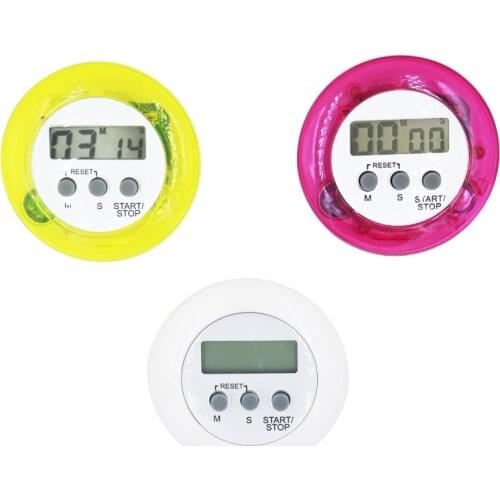 High quality round electronic timer LCD Digital Kitchen Countdown Timer Timing tool with stand 30%OFF