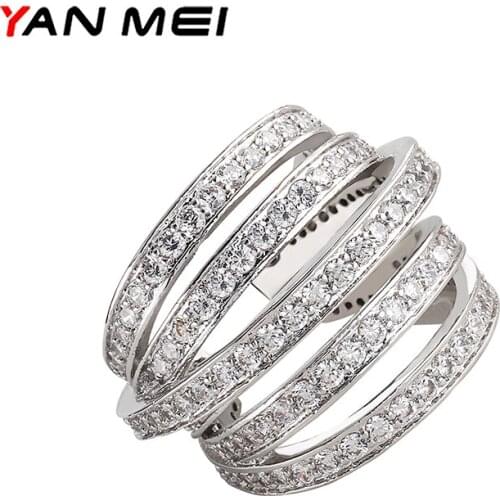 YANMEI Fashionable Multi-ring Ear Clip Single Semicircle Inlaid with Zircon Earrings Small Ear Clip Womens Earrings