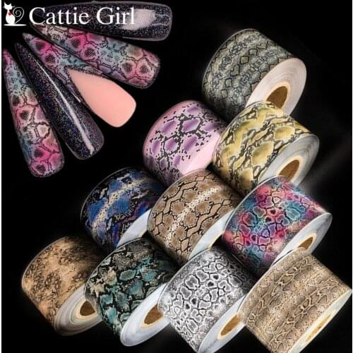 1Roll 100M Snake Series Foils Nail Foils Paper Nail Art Transfer Sticker Slide Nail Art Decal Marble Stone Nails Accessories