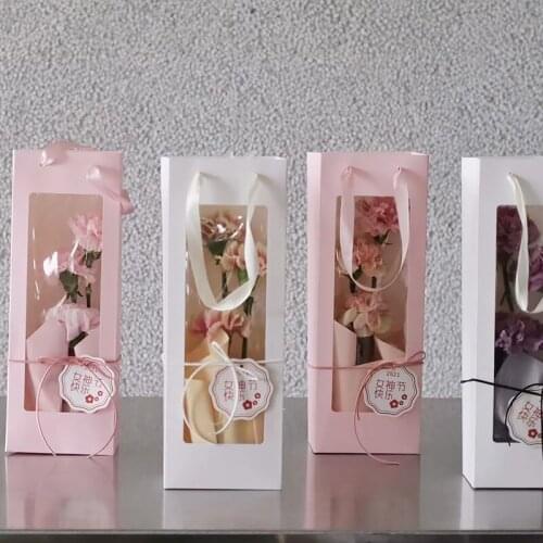 1PC Packing Box Paper Window Bag Creative HandBag Gift Candy Package Multifunction