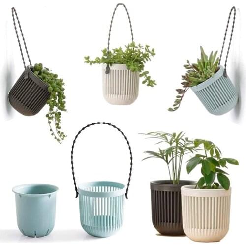 3.5 Inch Wo-Piece Succulent Planters Pots with Drainage, Flexible Removable Handle, Planting Pots Flower Pots (6 PCAK)