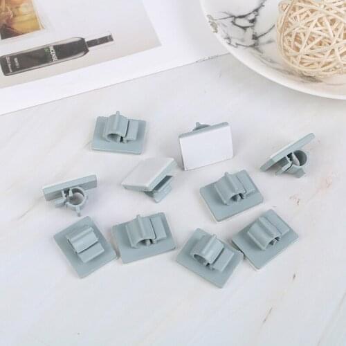 10pcs Self-adhesive Cable Clips Charging Power Cord Line Fixed Clamps For Car PC Mouse