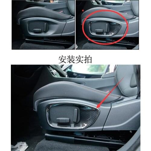 2 pcs Carbon Fiber Style ABS Chrome Car Seat Decoration Frame Cover Trim 2016-2018 For Jaguar XE F-PACE f pace X761 Accessories