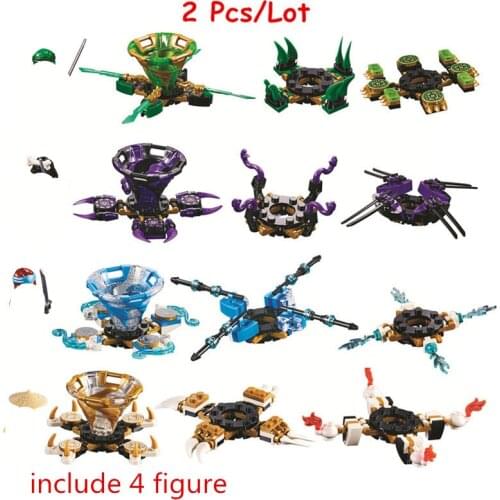 2pcs Spinjitzu Nya Wu Lloyd vs Garmadon Building Blocks Kit Bricks Classic Movie Model Kids Toys For Children