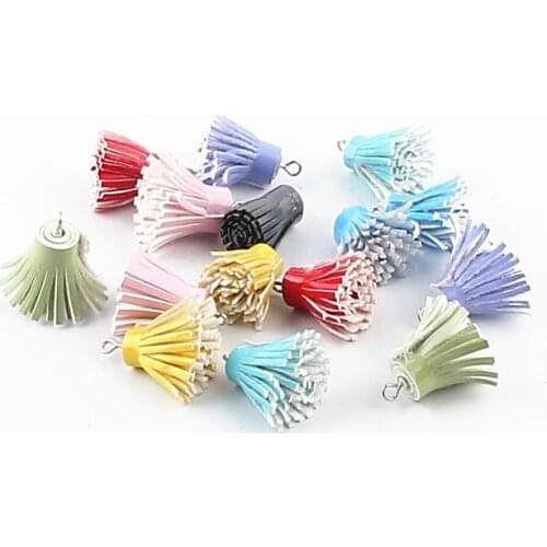 20pcs 20mm Mini Tassel Vintage Leather Tassels for DIY Jewelry Fringe Keychain Bag Decoration Purl Cannetille