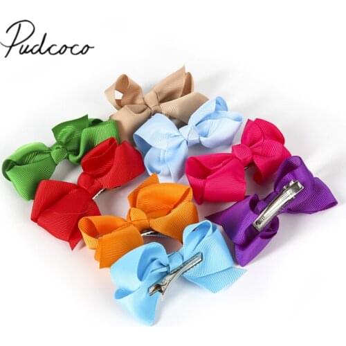 2018 Brand New Princess Sweet Flower Toddler Baby Girls Bowknot Solid Grosgrain Ribbon Hair Pins Hair Clips Headwear 20 Pcs Bows