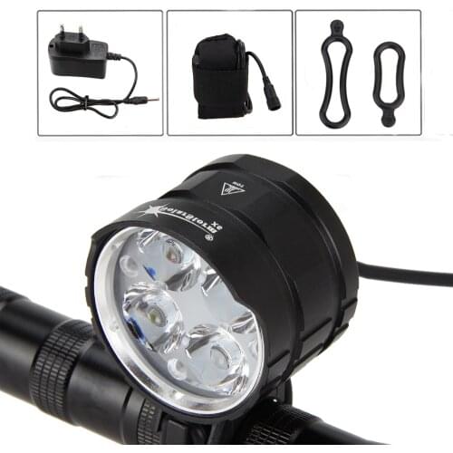 4000LM 4x XML T6 LED Head Bike Light Torch Front Bicycle Cycling Flashlight Handlamp Headlight+12000mAh 18650 Battery Set