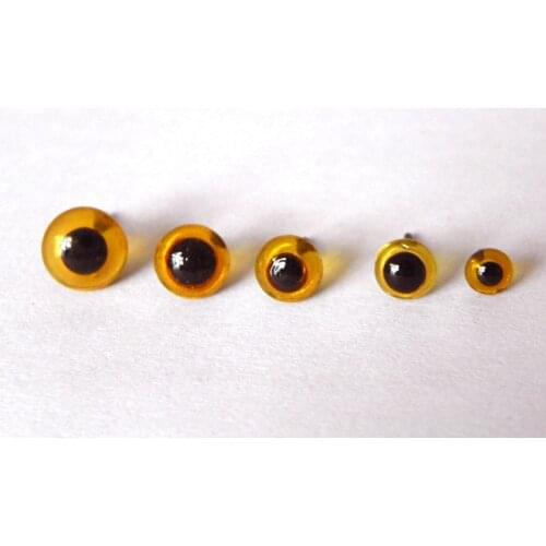 Brown color glass Eyes 4-12mm Needle Felting Material --Black Beans Needle Type Eye for Teddy Puppets Dolls Crafts