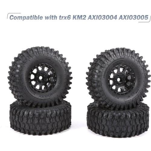 AUSTAR 7021+2018GL 4PCS RC Tires 125*50mm Metal Wheel Rim Rubber Tire for RC Buggy Off-road Car for trx6 KM2 AXI03004 AXI03005