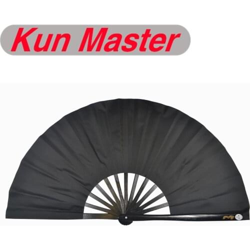 Bamboo Kung Fu Fighting Fan, Martial Arts Practice Performance Fan,Wu Shu Fan, Black
