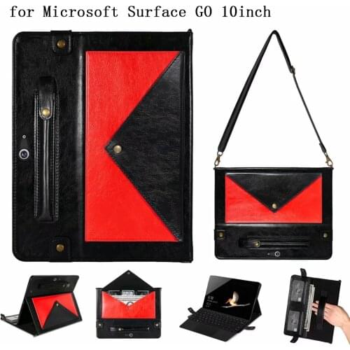 With Strap Card Tablet Case Fundas for Microsoft Surface GO surfacego 10 10.1 inch Case PU Leather Shockproof Cover Stand Shell