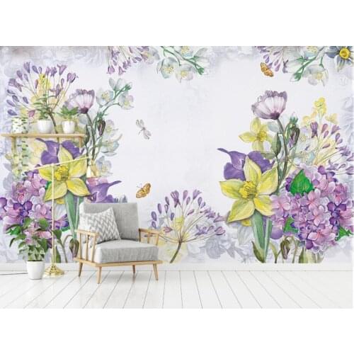 CJSIR Custom Wallpaper Home Decoration Modern European Watercolor Floral TV Background Wall Murals Wallpaper for Walls 3 d