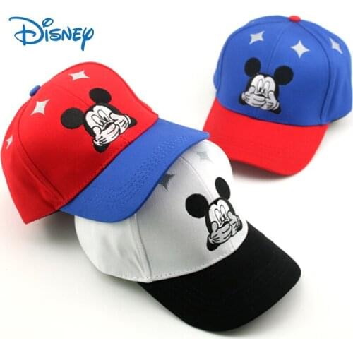 Disney Cartoon Animation Mickey Childrens Hat Adjustable Cotton Sun Hat Kids Boys Girls Casual Hats 3-8 Years Old