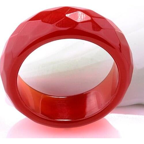 Designer Natural Diamond Red Agate finger ring 20mm for couples free shipping