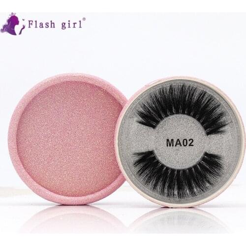 HOT SALE MA02 Faux Mink Eyelashes 3D Silk Protein Lashes 100% Handmade comfort Fake Eye Lashes with Pink Gift Box